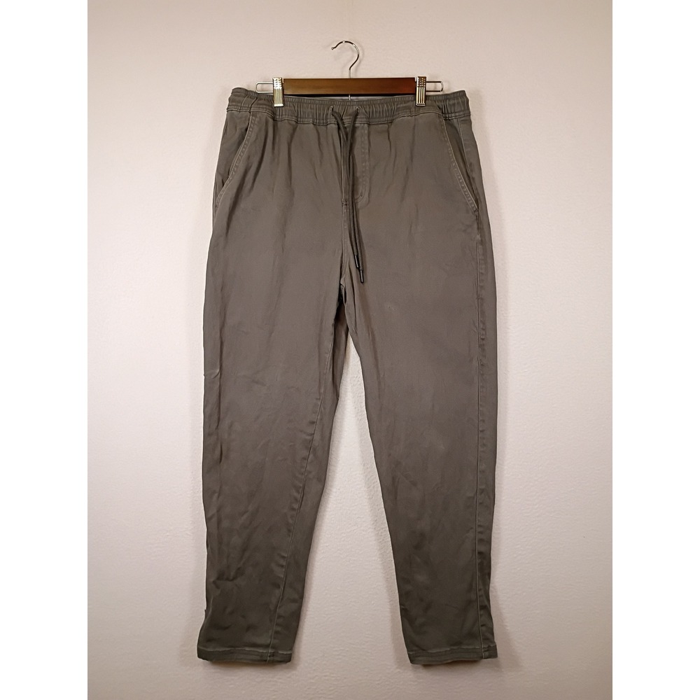 Casual Gorpcore RSQ Mens Large Olive Grey Stretch Cotton Pull On Jogger Pants